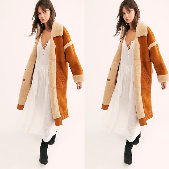 New Free People Aspen Marshall Lamb Shearling Coat